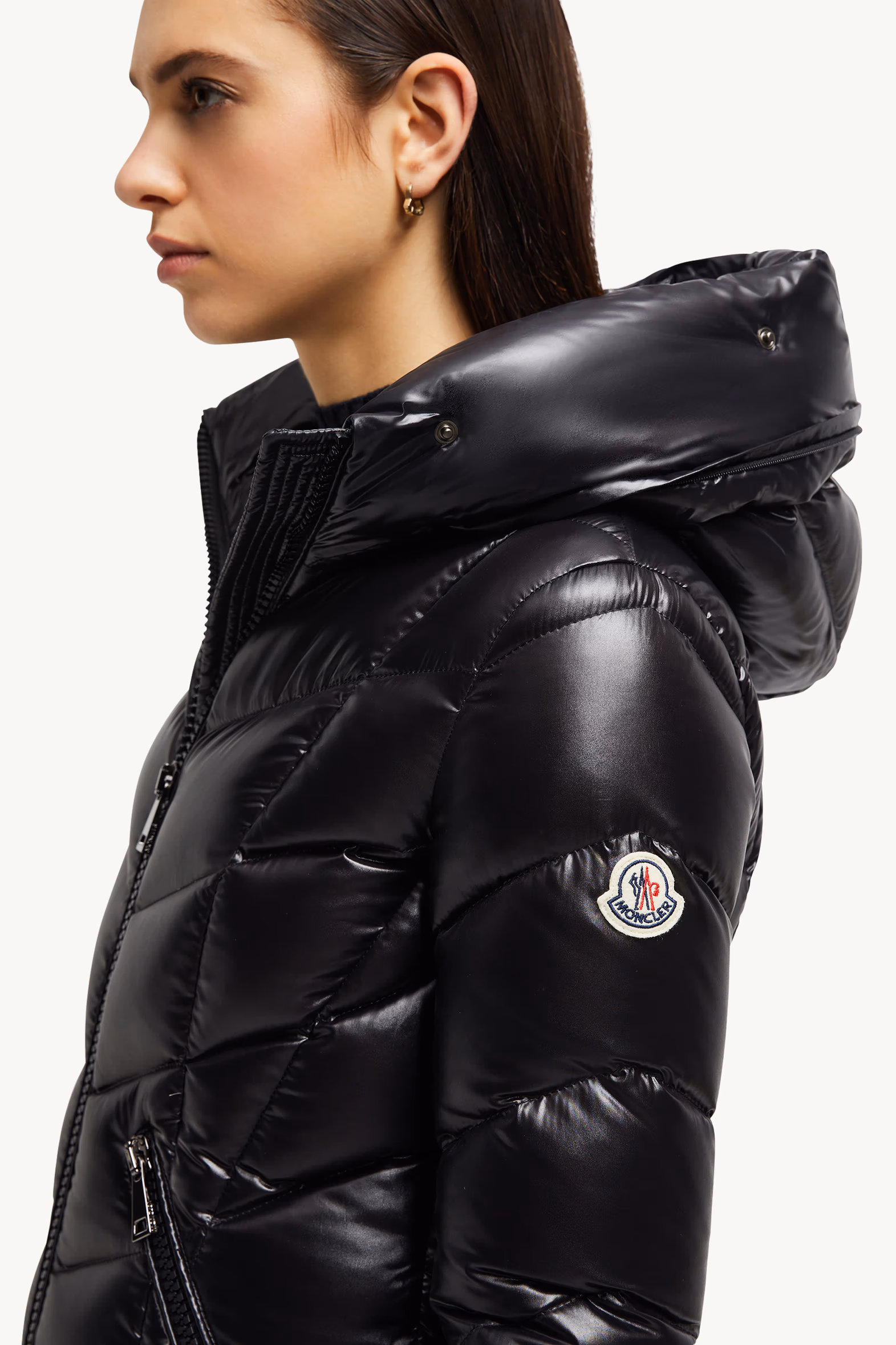 Fulmarus Faux Fur-Trimmed Hooded Long Down Jacket Women Black Moncler 7